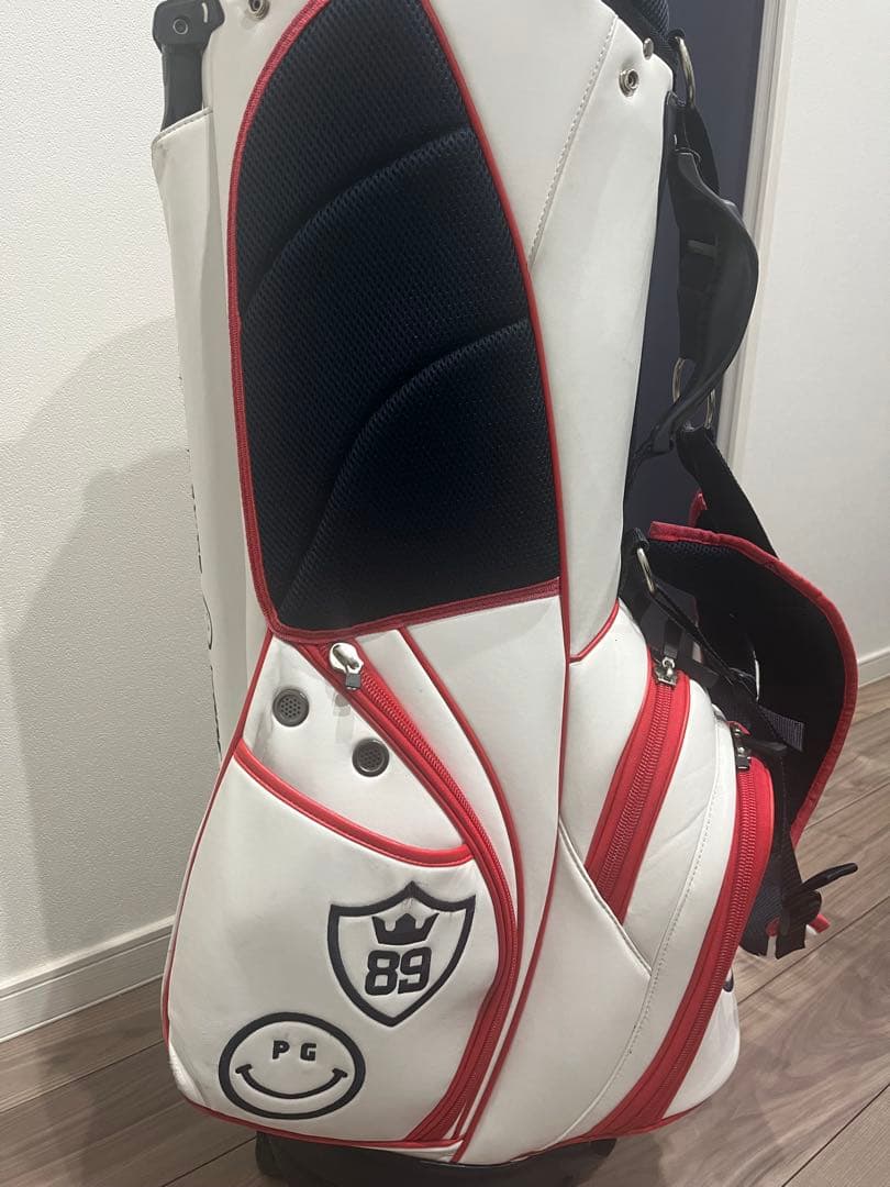 PEARLY GATES キャディバッグ 89 ホワイト/レッド