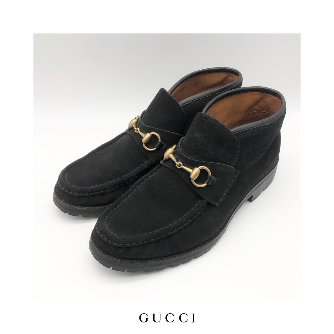 GUCCI グッチ ビットモカシン ハイカット イタリア製 メンズ USED