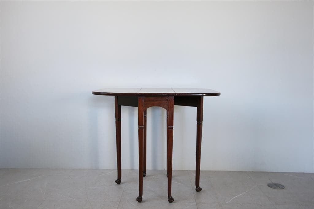 英国アンティーク木製ゲートレッグテーブル/ダイニング机/バタフライ(92-62)