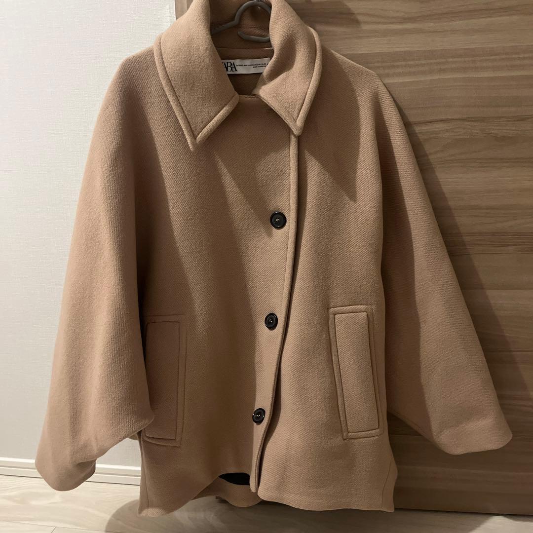 [即日発送]最安値♡ワンホン♡zara♡ウール♡オーバーサイズショートコート