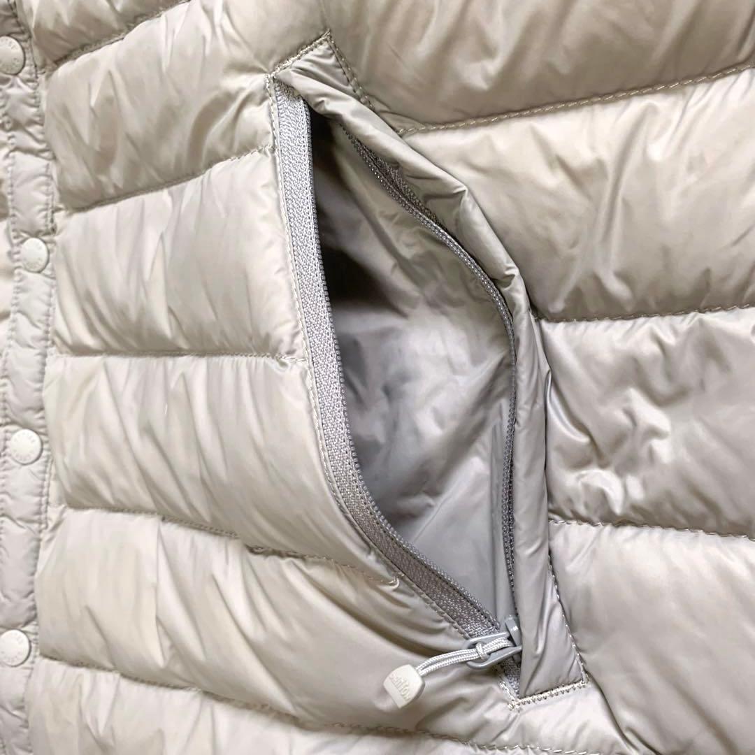 新品タグ付　DANTON ダントン　ダウンベスト　36 グレージュ　丸首