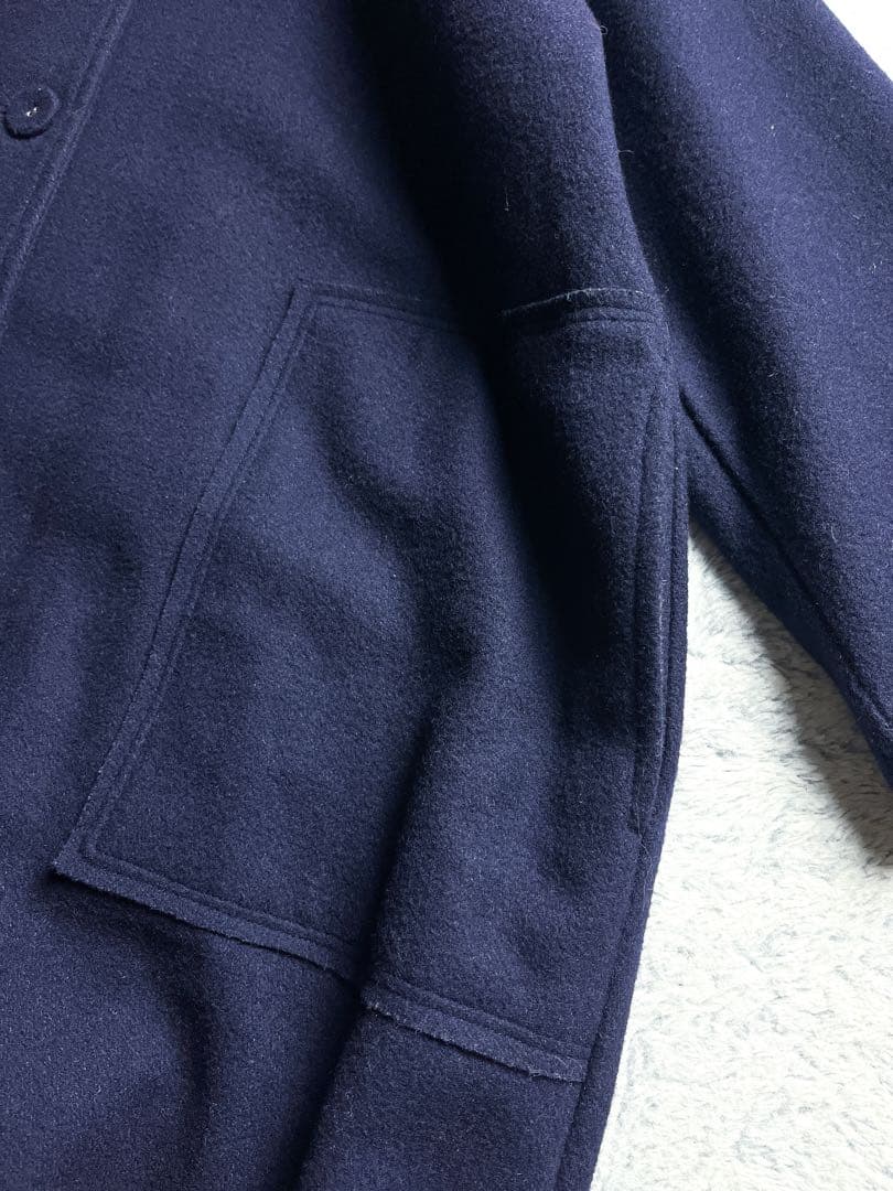 【HOUSE OF LOTUS】スタンドカラーウールロングコート 裏地刺子 M