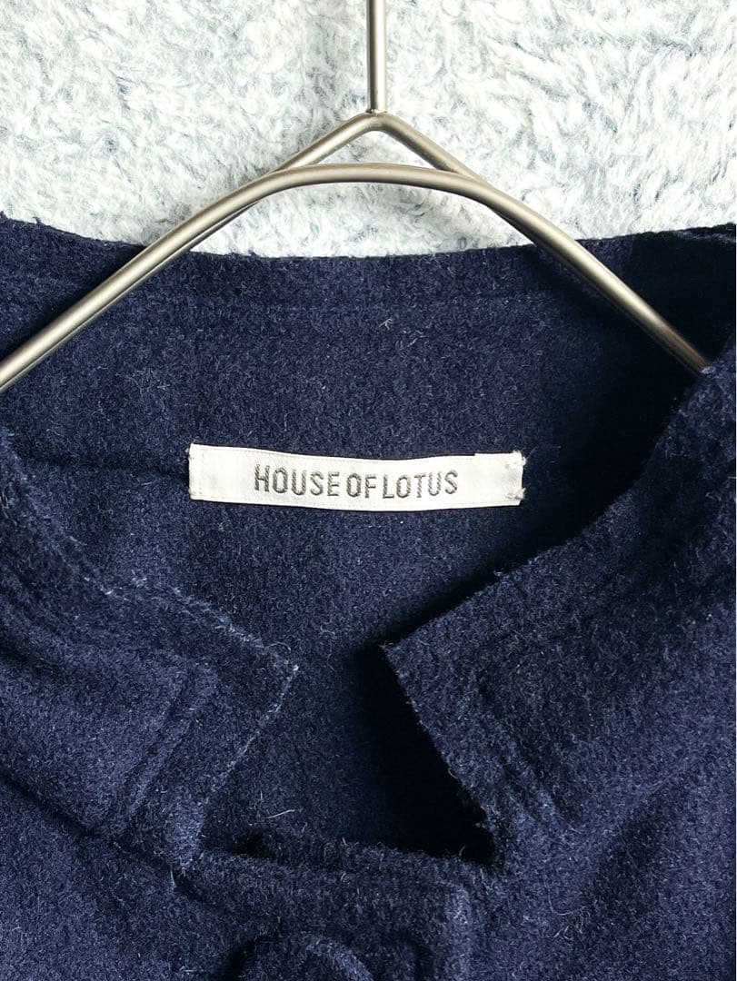 【HOUSE OF LOTUS】スタンドカラーウールロングコート 裏地刺子 M