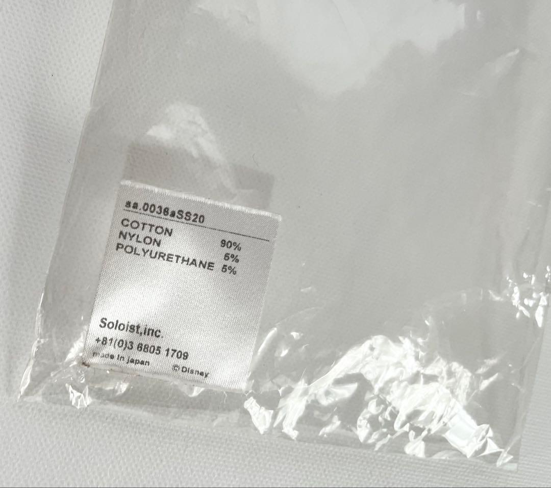 新品soloistソロイスト刺繍 ミッキーマウス 黒 ロングラインソックス 靴下