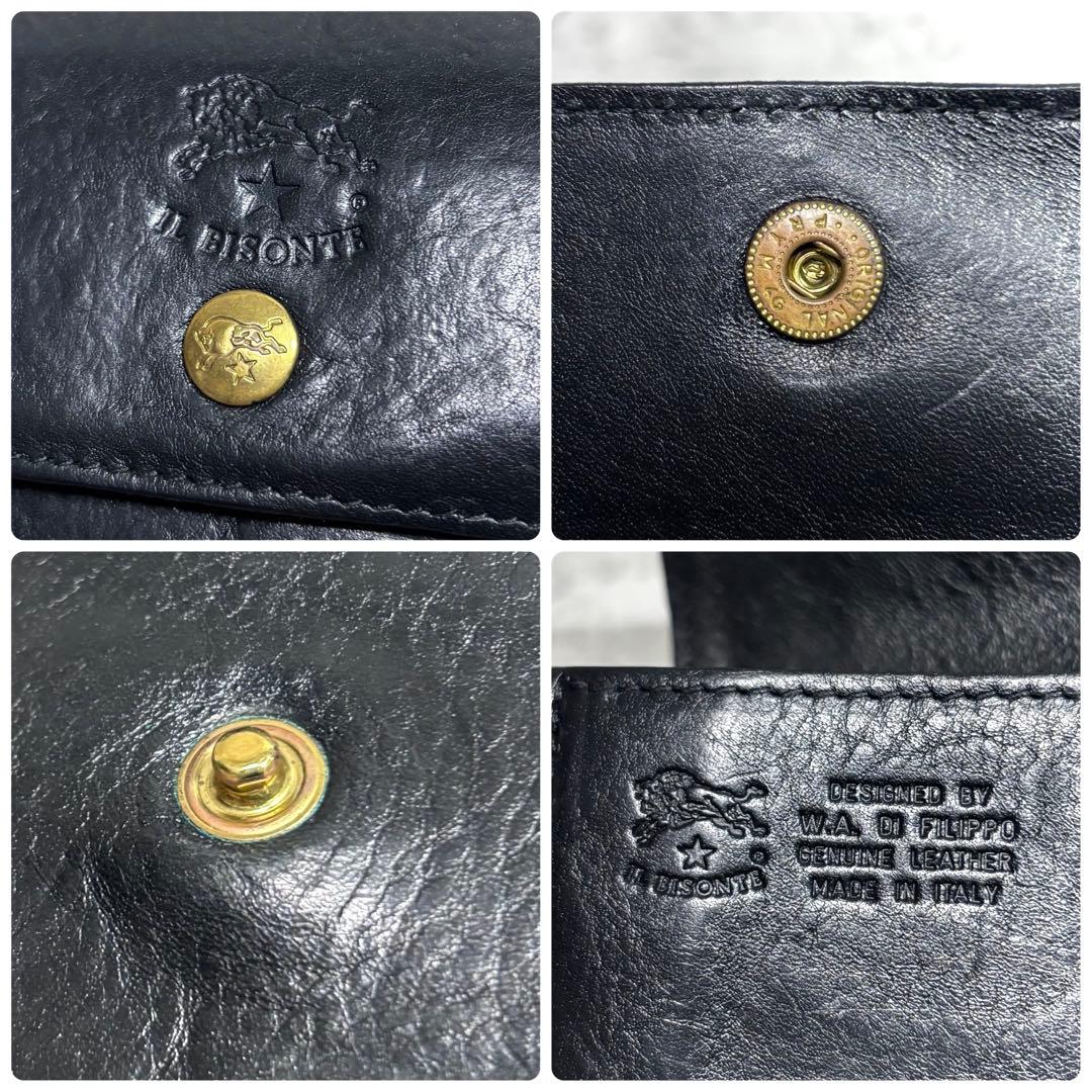 【MASA_KUN！】イルビゾンテ ILBISONTE フラップ長財布 黒