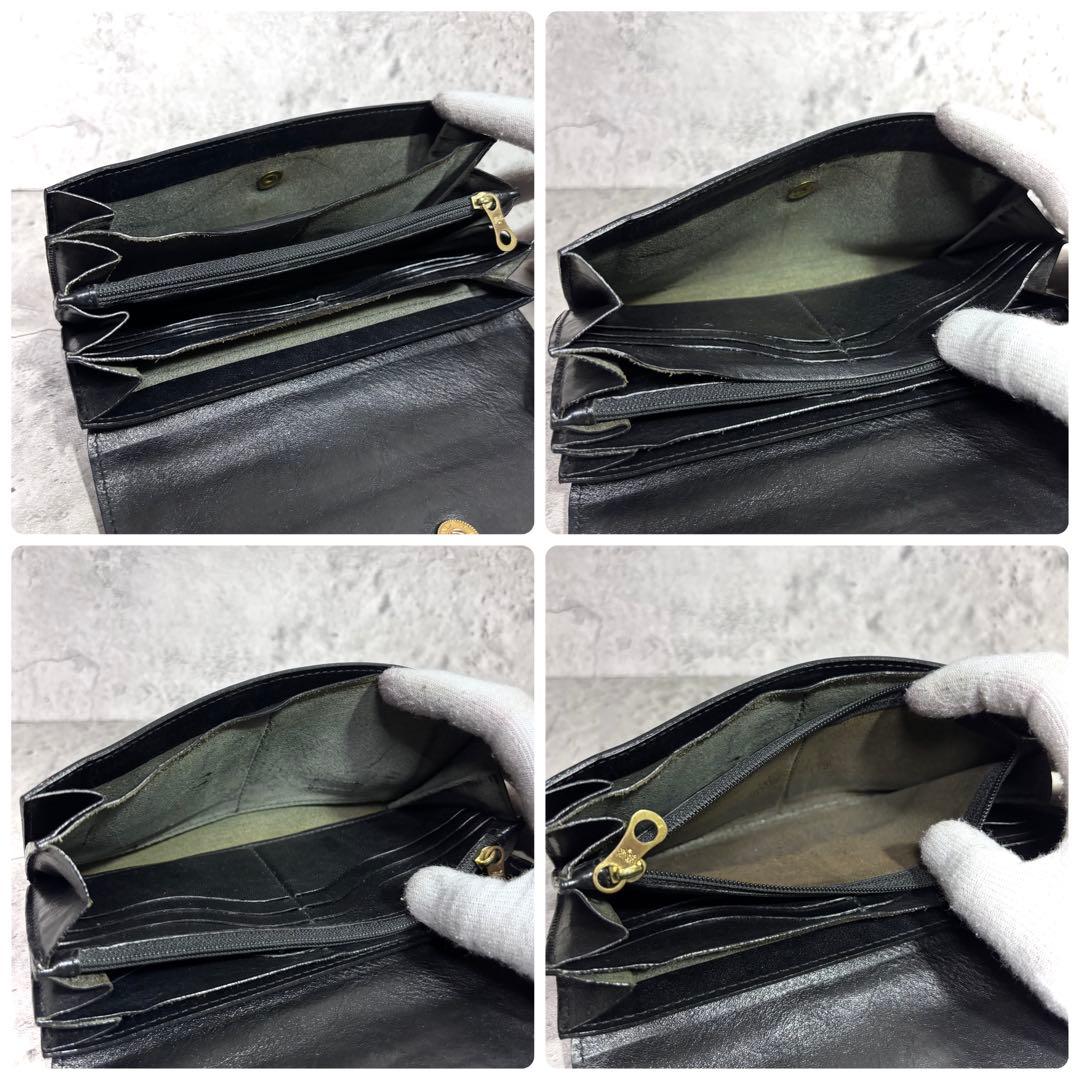 【MASA_KUN！】イルビゾンテ ILBISONTE フラップ長財布 黒