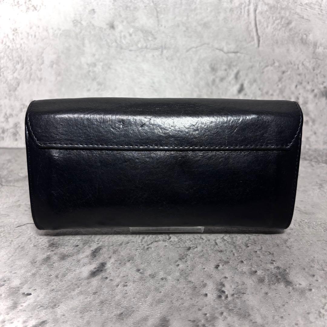 【MASA_KUN！】イルビゾンテ ILBISONTE フラップ長財布 黒