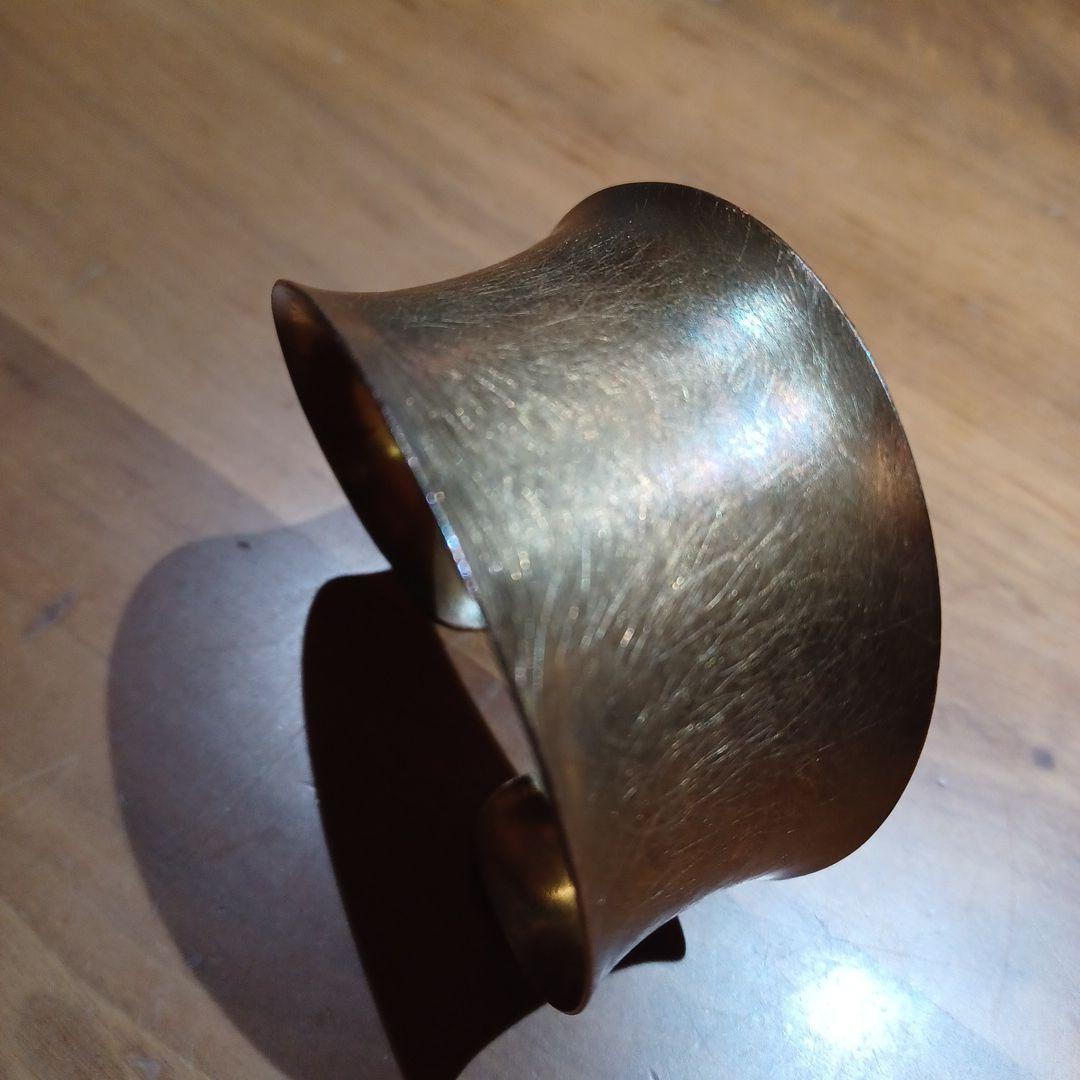 【美品】FONTE バングル 地金SILVER925 18金コーティング★巾着付