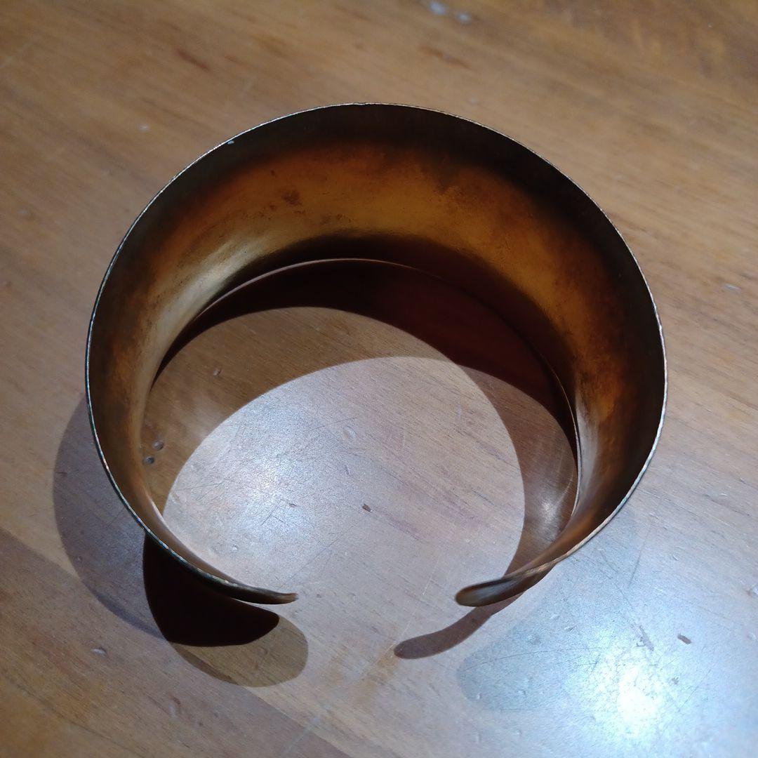 【美品】FONTE バングル 地金SILVER925 18金コーティング★巾着付