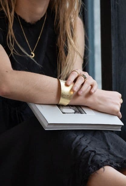 【美品】FONTE バングル 地金SILVER925 18金コーティング★巾着付