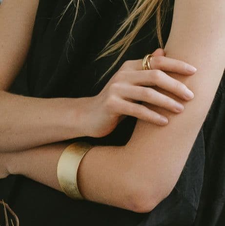 【美品】FONTE バングル 地金SILVER925 18金コーティング★巾着付