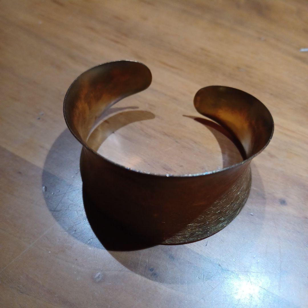 【美品】FONTE バングル 地金SILVER925 18金コーティング★巾着付