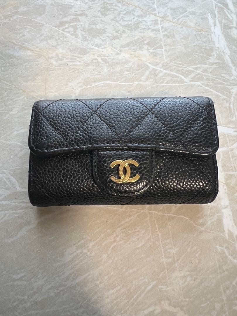 CHANEL キーケース ブラック　キャビアスキン