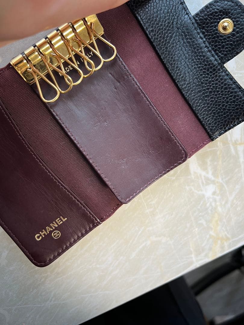 CHANEL キーケース ブラック　キャビアスキン