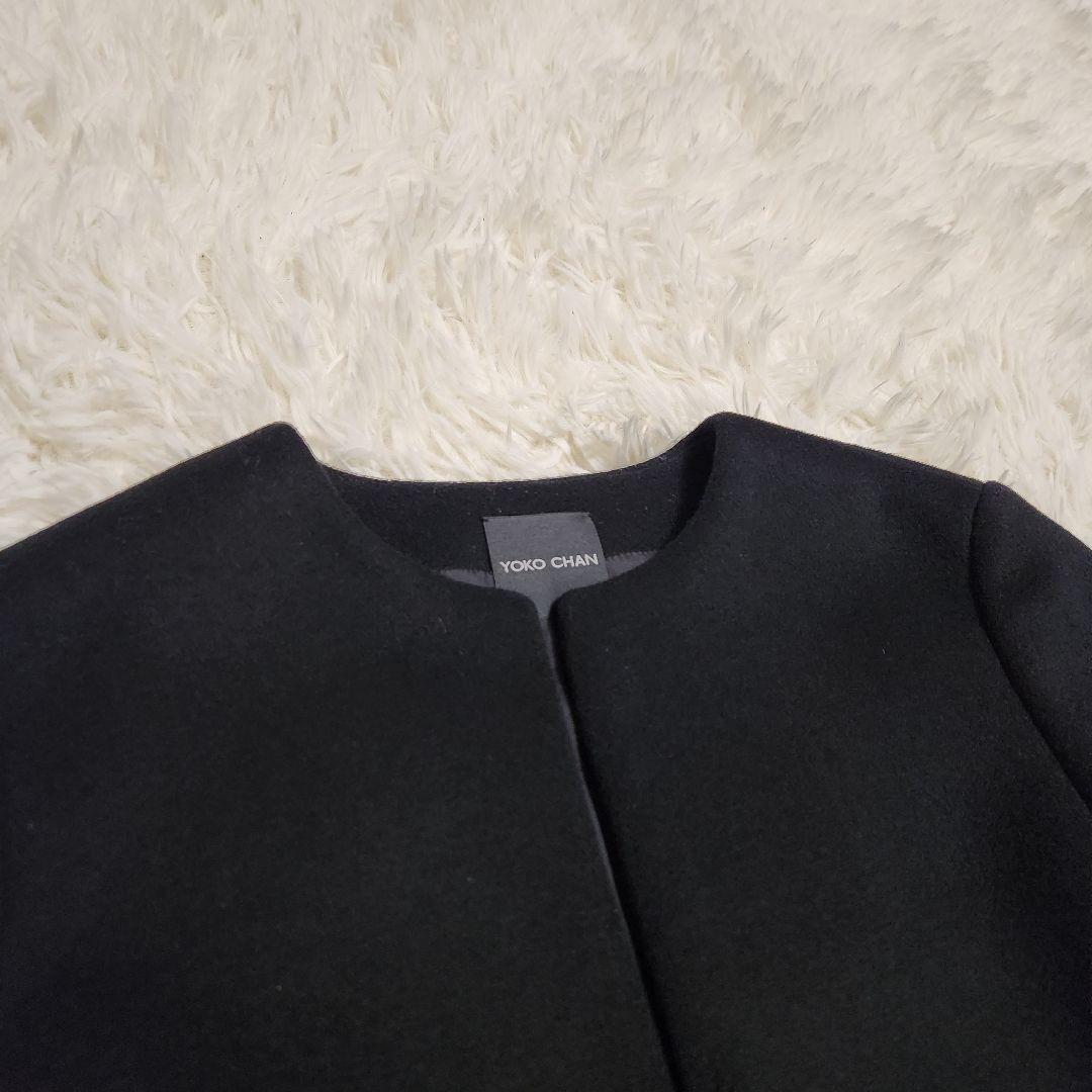 【美品】YOKO CHAN ヨーコチャン 日本製 ノーカラーコート 40 L