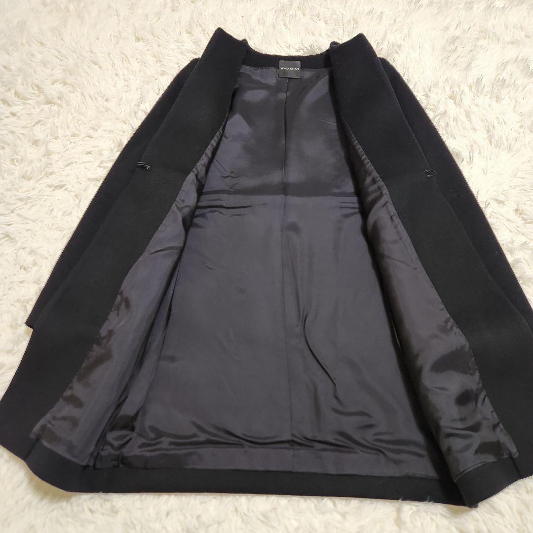 【美品】YOKO CHAN ヨーコチャン 日本製 ノーカラーコート 40 L
