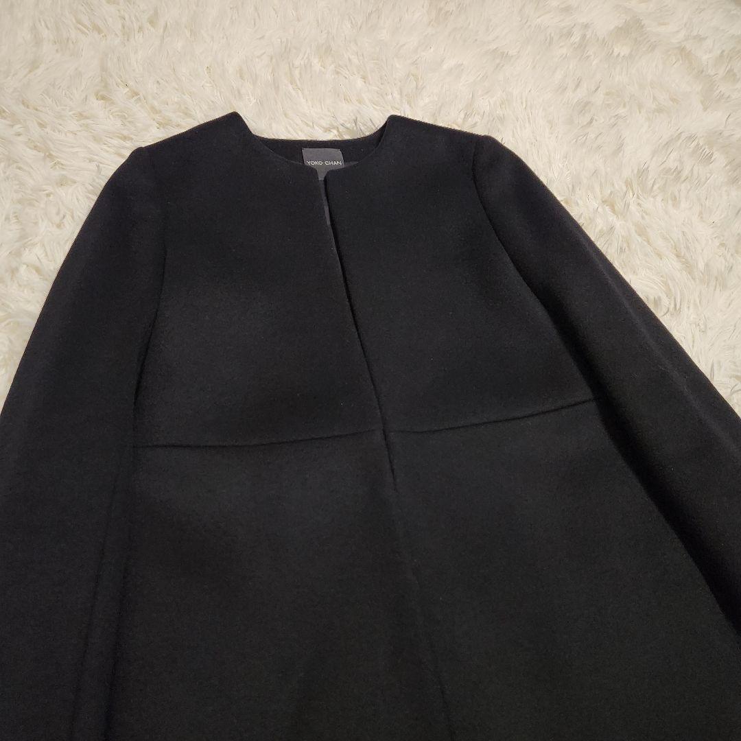 【美品】YOKO CHAN ヨーコチャン 日本製 ノーカラーコート 40 L