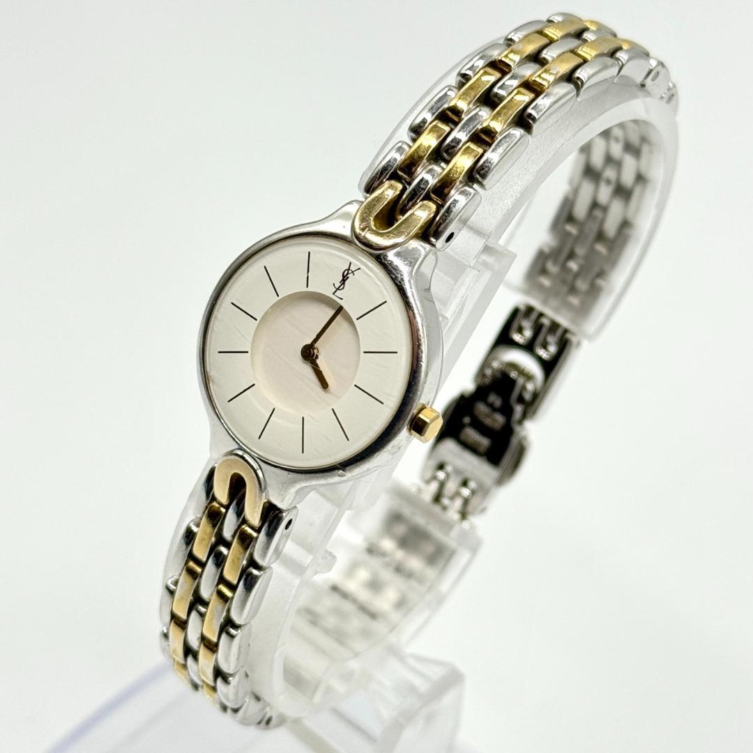 稼働品 YSL イヴサンローラン 腕時計 白文字盤 ２針 5421-H08070