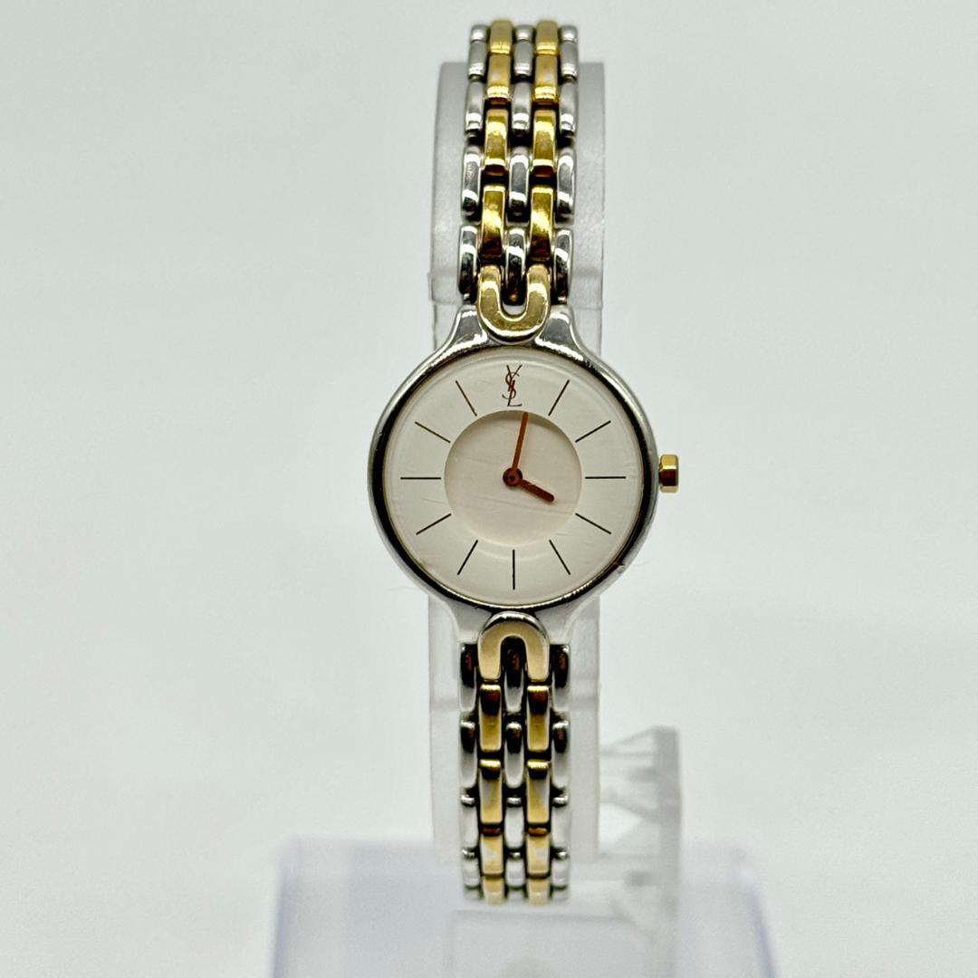 稼働品 YSL イヴサンローラン 腕時計 白文字盤 ２針 5421-H08070