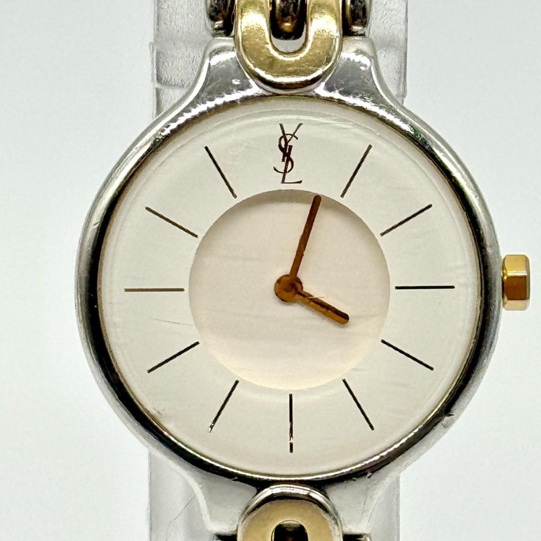 稼働品 YSL イヴサンローラン 腕時計 白文字盤 ２針 5421-H08070