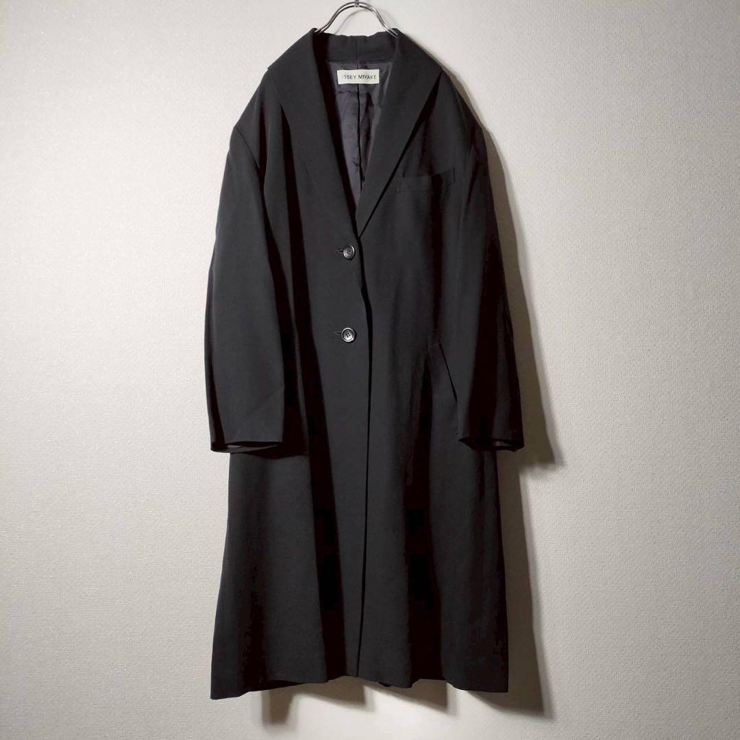 イッセイミヤケ ロングコート チェスターコート 2B ウール 毛 モード