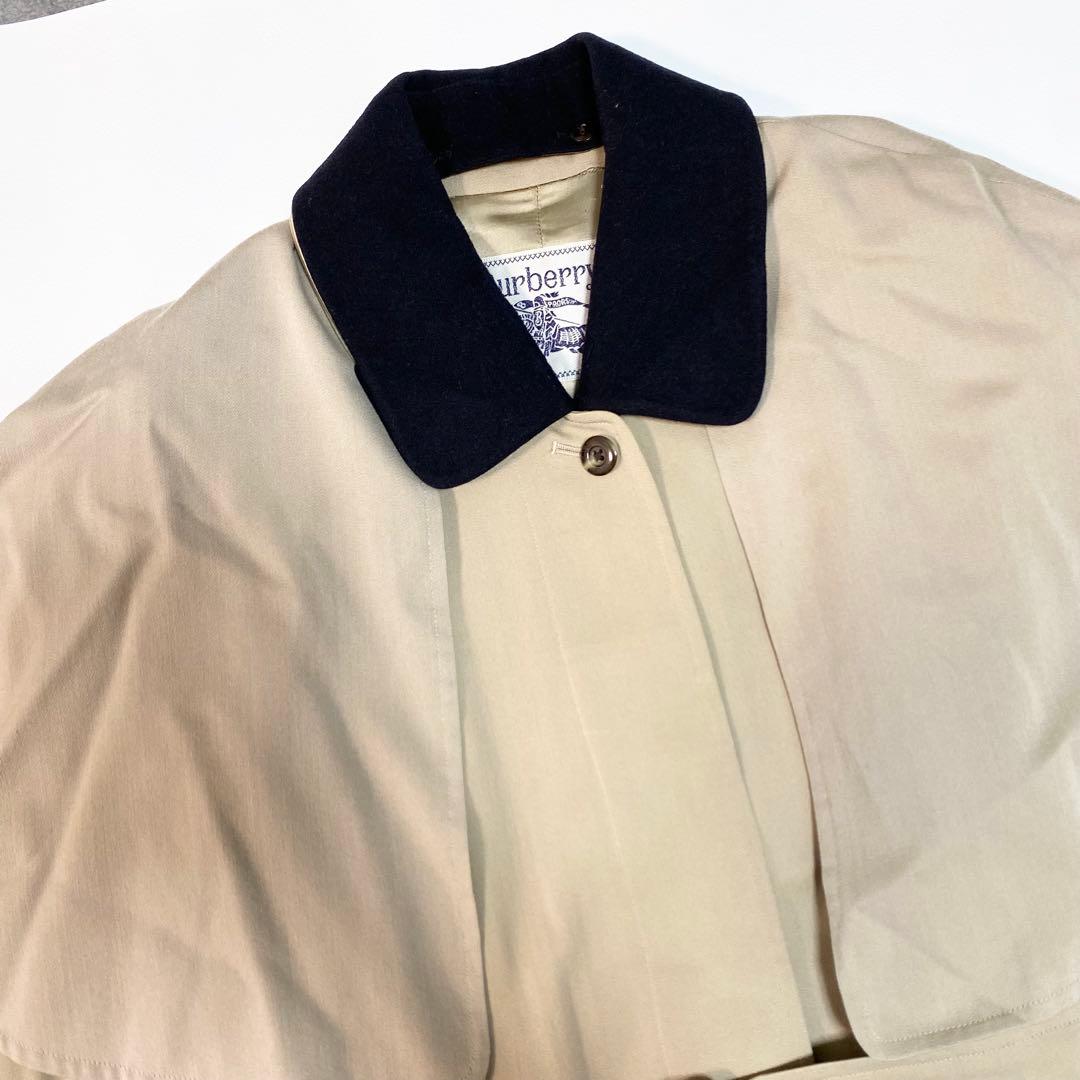 BURBERRY トレンチコート　ステンカラーコート　ケープ　チェック柄　ベルト