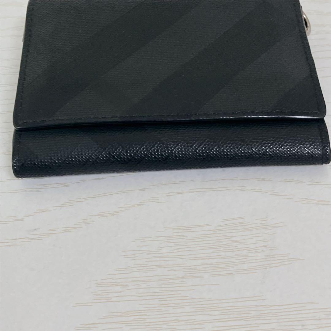 希少 バーバリー 二つ折りストラップ PVC シャドーチェック ケース