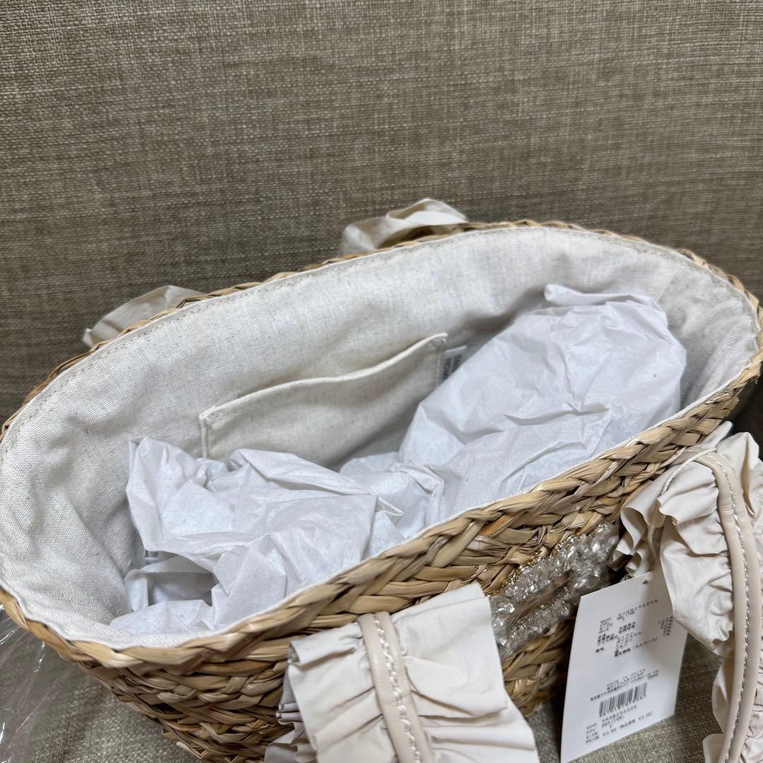 スナイデルホーム ビジューかごバッグ アイボリー