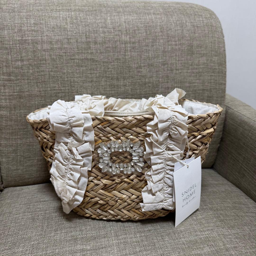 スナイデルホーム ビジューかごバッグ アイボリー