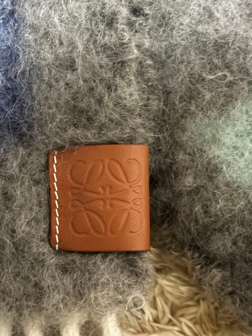 LOEWE ロエベ ロゴ入り大判マフラー モヘア ウール