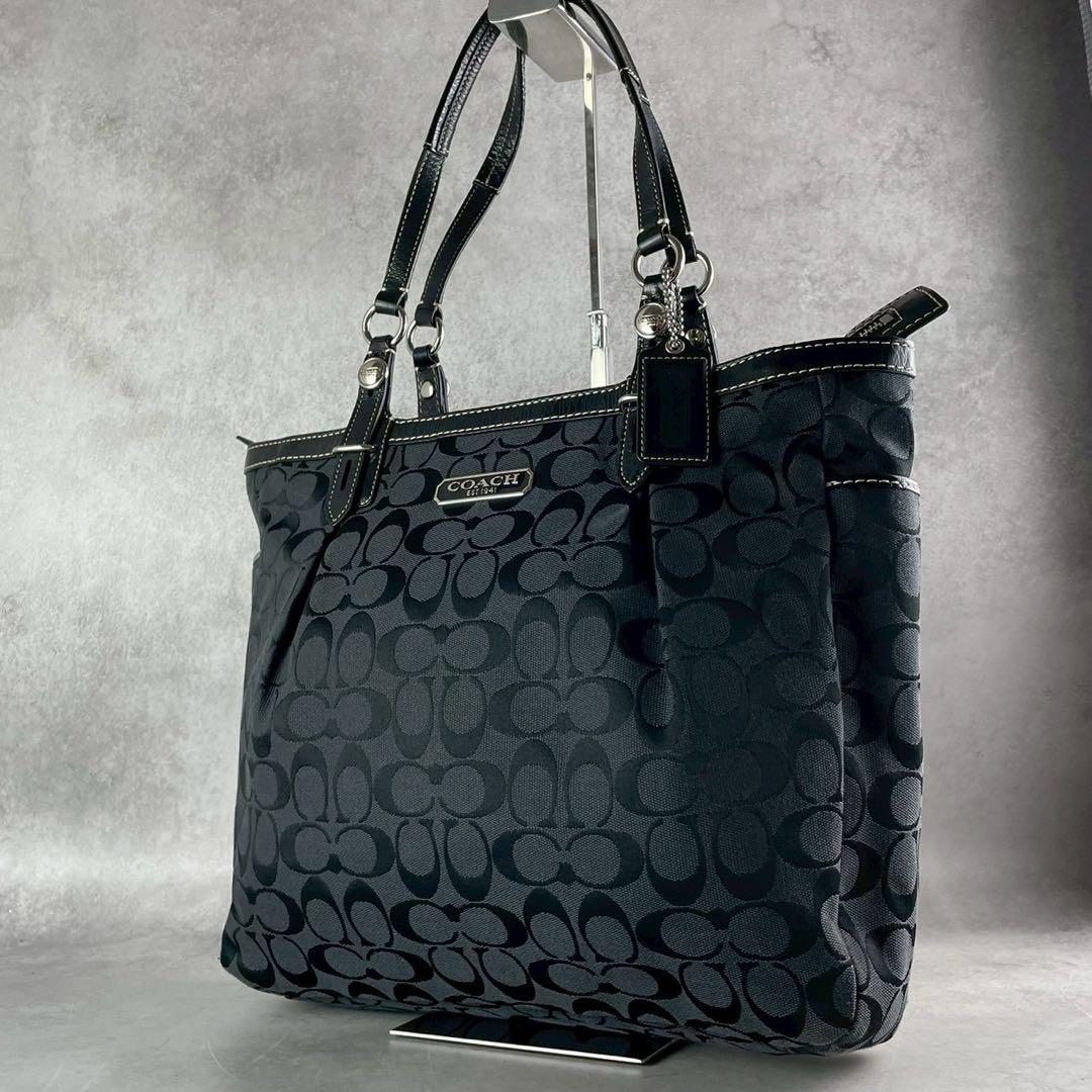 専用✨A4可 コーチ トートバッグ キャンバス×レザー 肩掛け シグネチャー