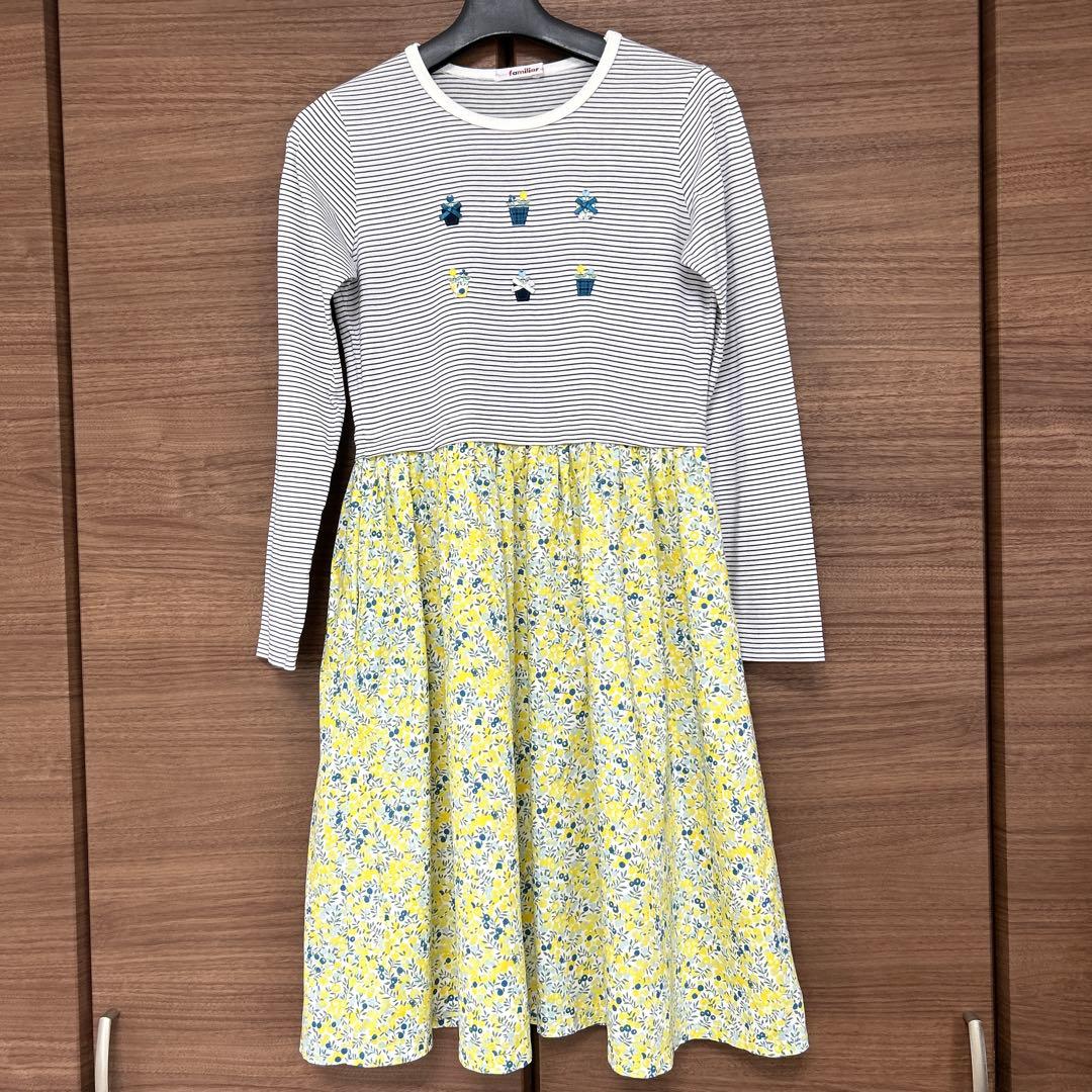 ファミリア　リバティ長袖ワンピース150