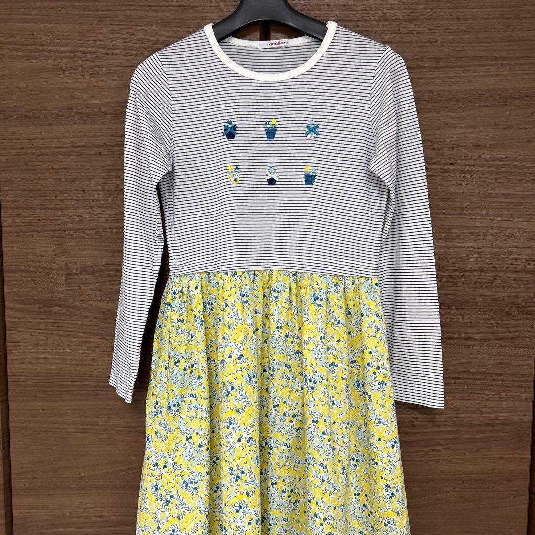 ファミリア　リバティ長袖ワンピース150