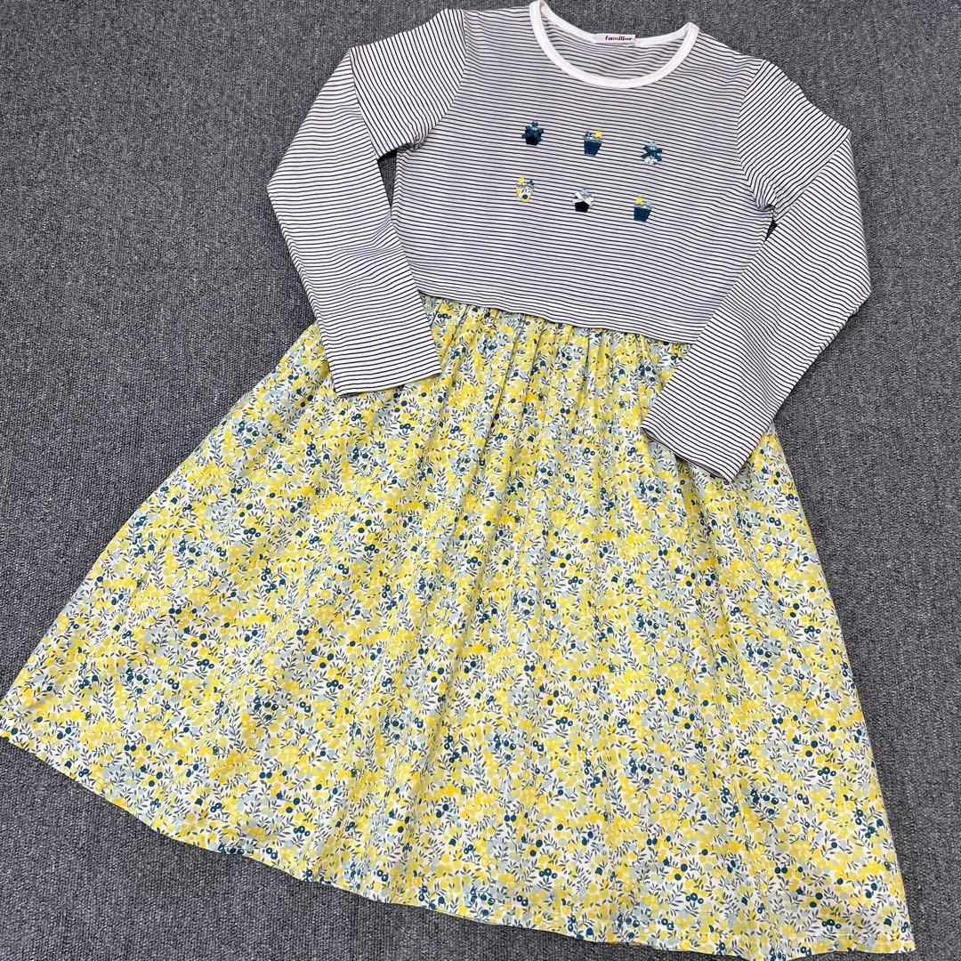 ファミリア　リバティ長袖ワンピース150