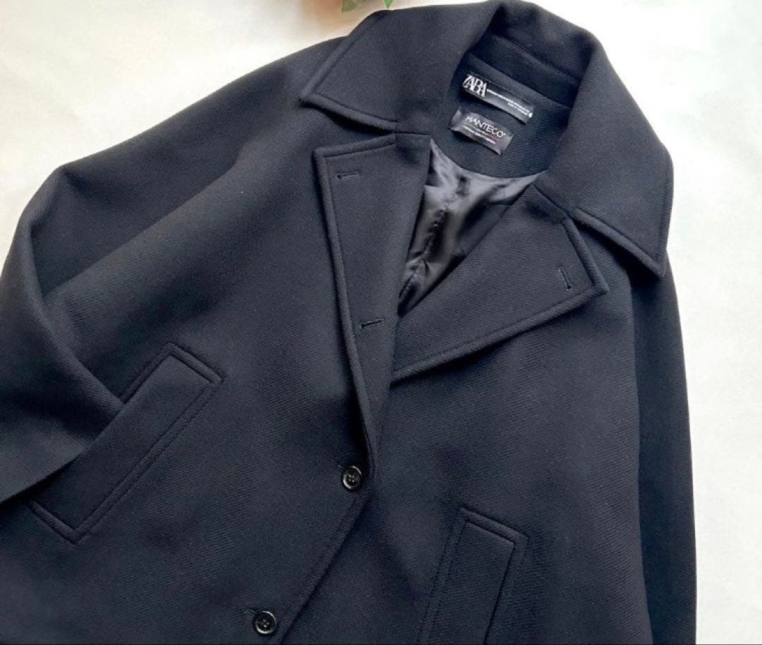 ZARA MANTECO オーバーサイズウールコート23AWブラックXXS