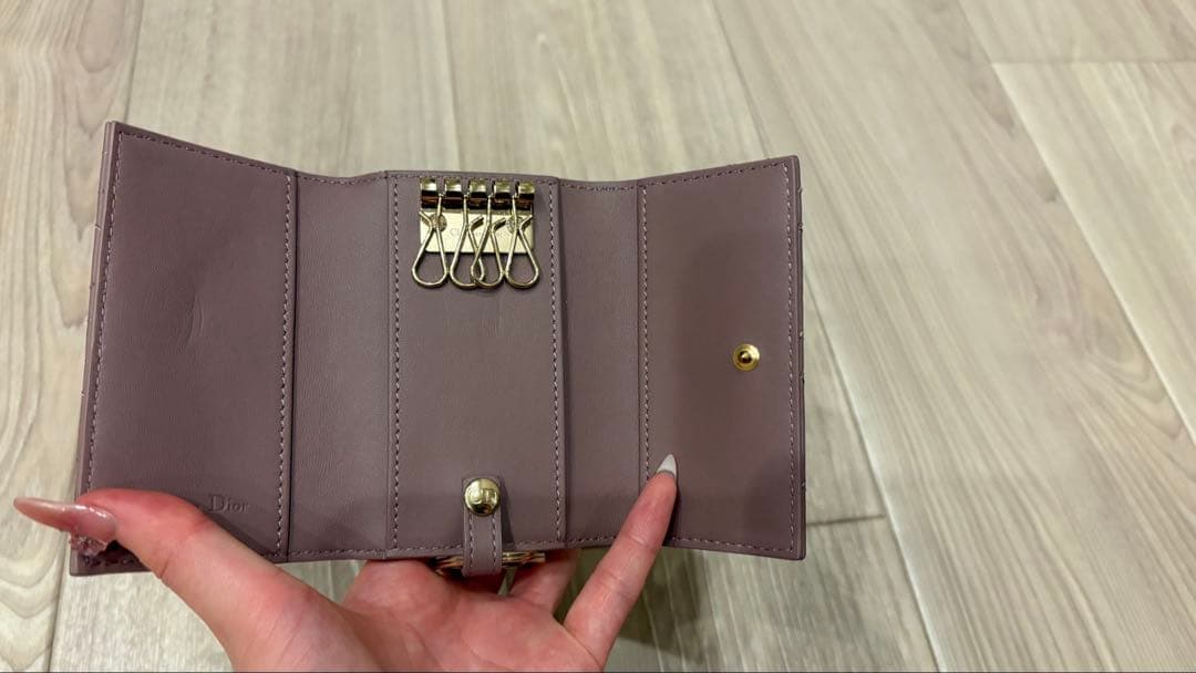 【日本限定】My Dior Aster キーケース　カナージュ ラムスキン