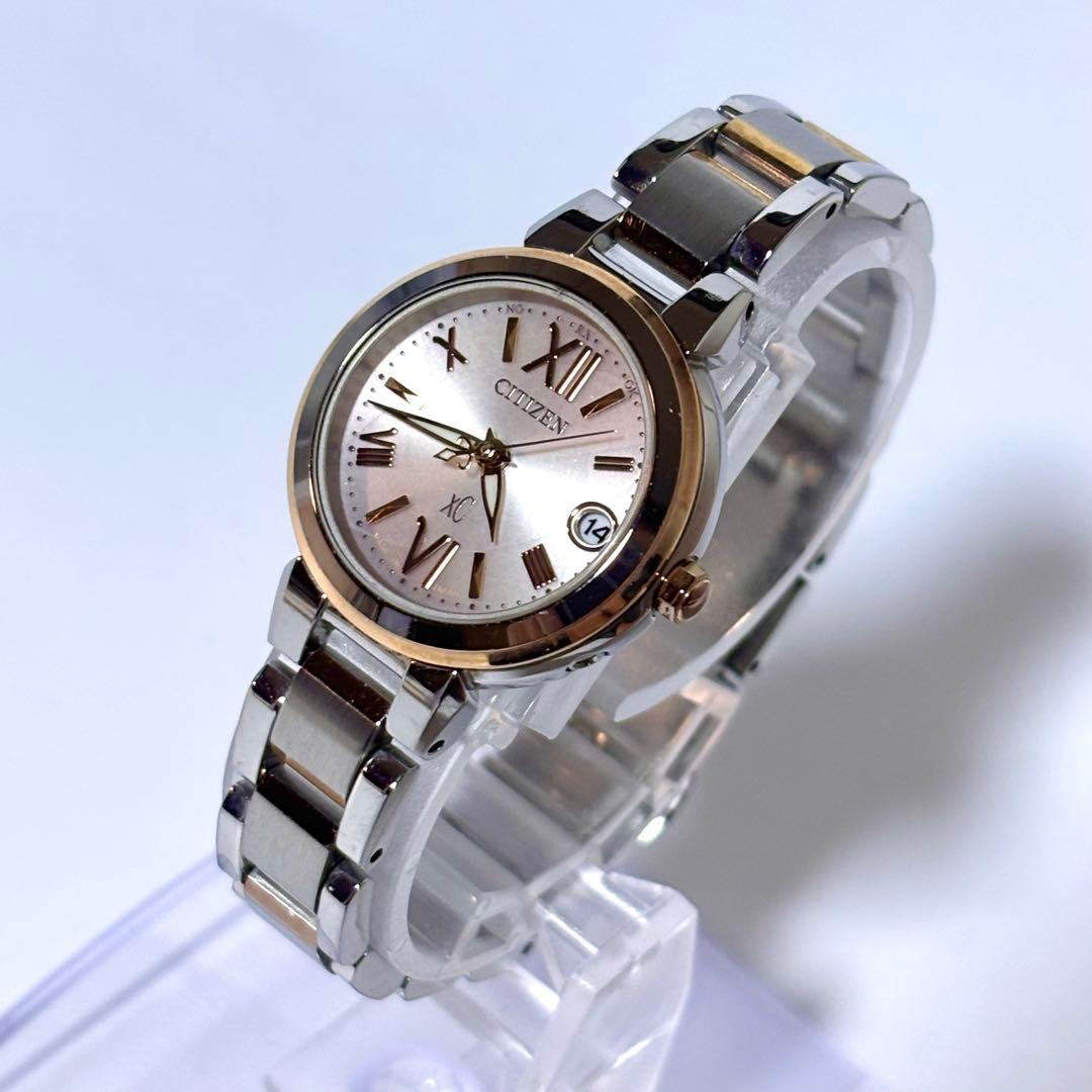 稼動 CITIZEN XC レディース時計 電波ソーラー デイト エコドライブ.