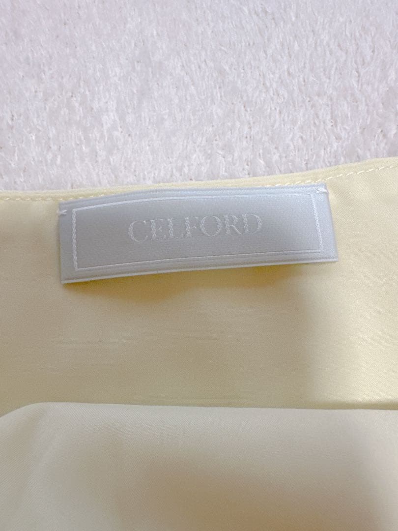 【新品】CELFORD バルーンチュールワンピース＆カーディガン 38 ライム