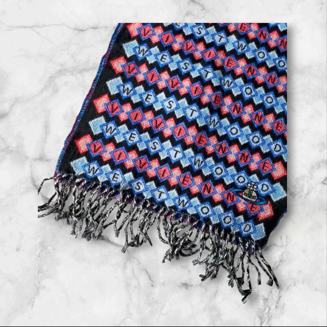 【高原価商品】Vivienne Westwood 幾何学模様 マフラー