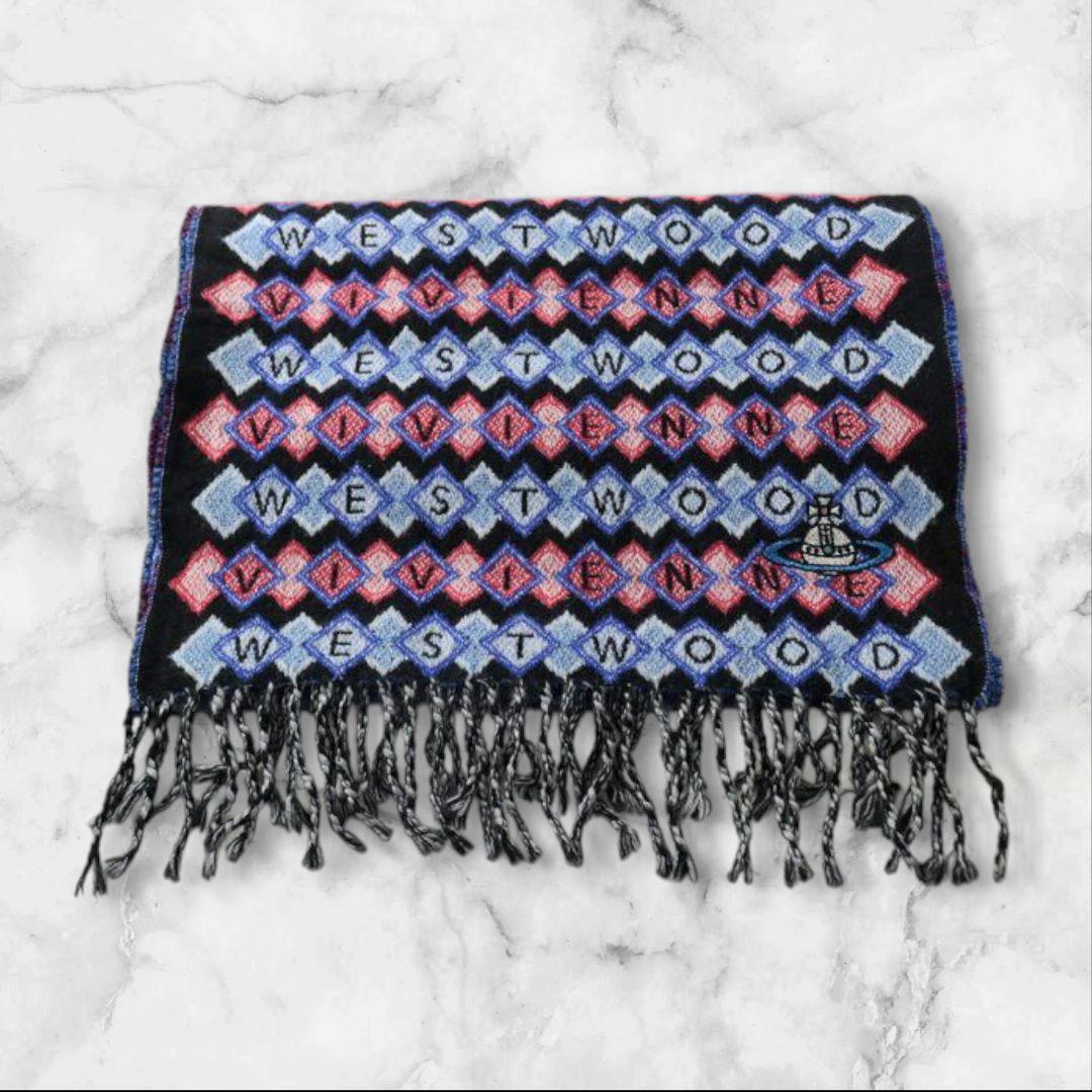 【高原価商品】Vivienne Westwood 幾何学模様 マフラー