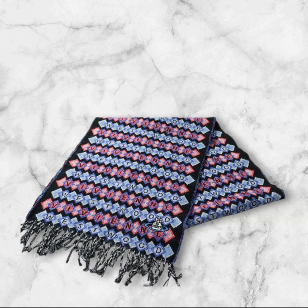 【高原価商品】Vivienne Westwood 幾何学模様 マフラー