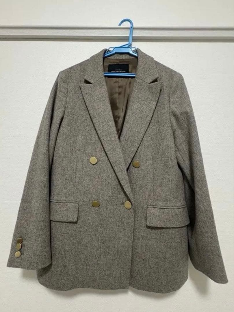 【美品】green label relaxingメランジツイルダブルジャケット