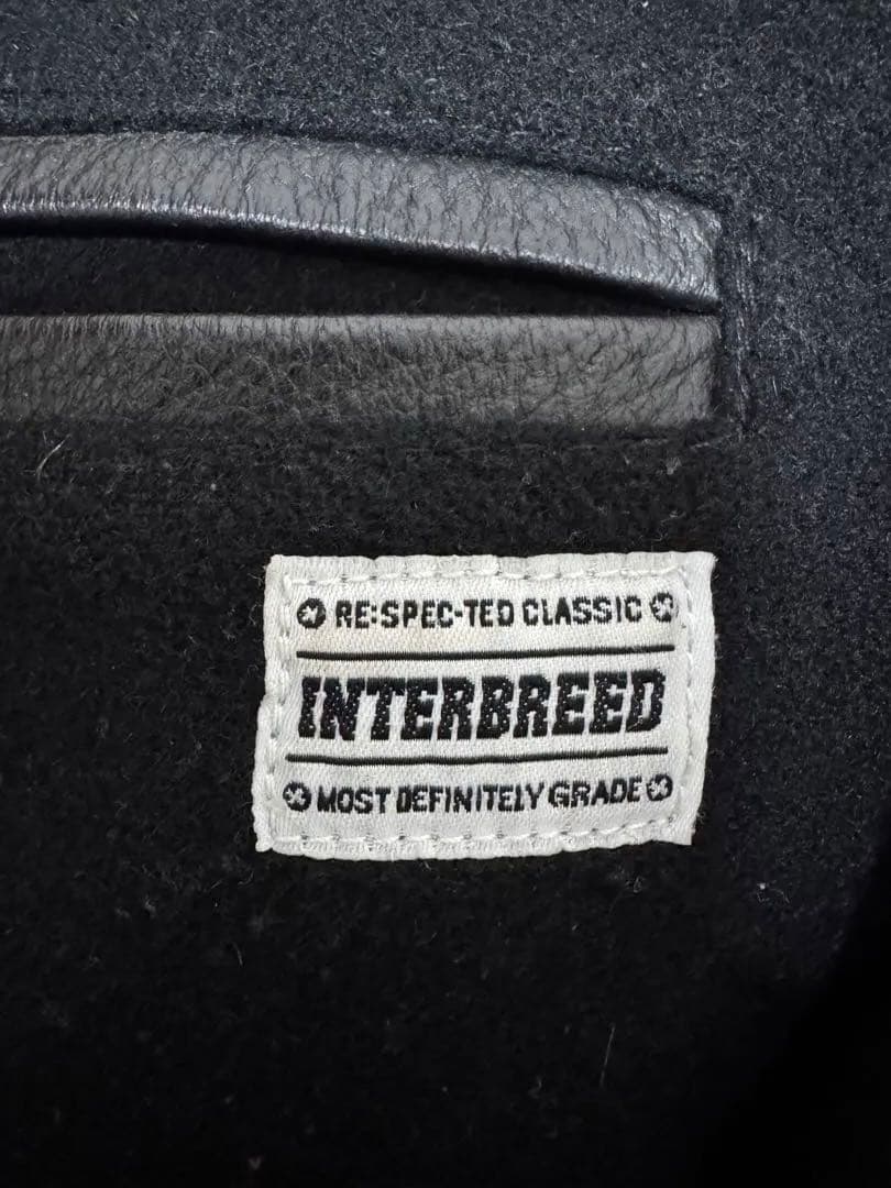 希少✨インターブリード　スタジャン　レザー×メルトン　キルティング