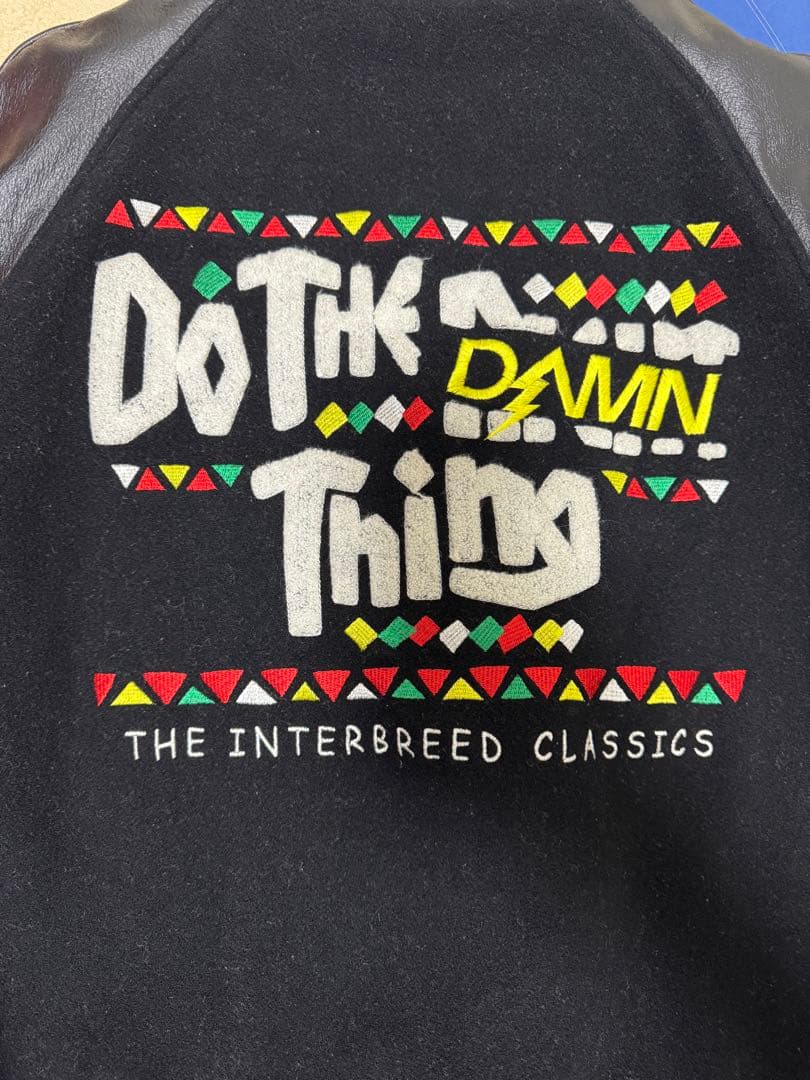 希少✨インターブリード　スタジャン　レザー×メルトン　キルティング