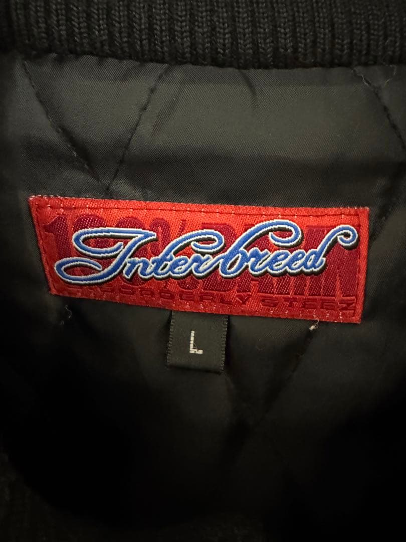 希少✨インターブリード　スタジャン　レザー×メルトン　キルティング