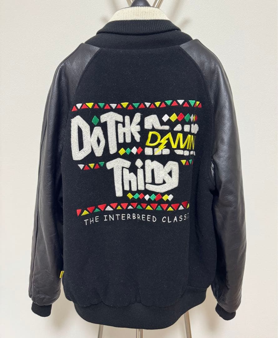 希少✨インターブリード　スタジャン　レザー×メルトン　キルティング