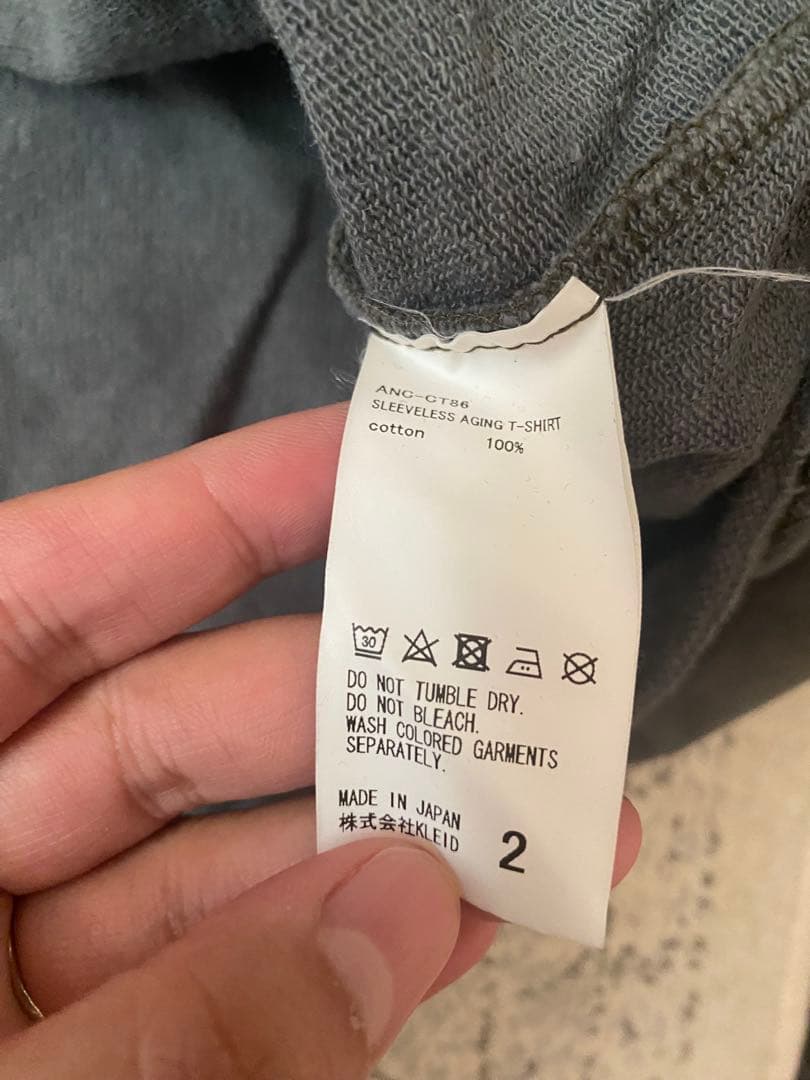 ancellm SLEEVELESS AGING T-SHIRT WISM別注