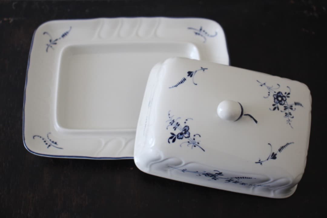 未使用・箱入　ビレロイ&ボッホ　オールドルクセンブルク　バターケース　バター皿