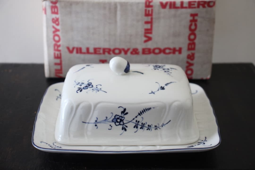 未使用・箱入　ビレロイ&ボッホ　オールドルクセンブルク　バターケース　バター皿