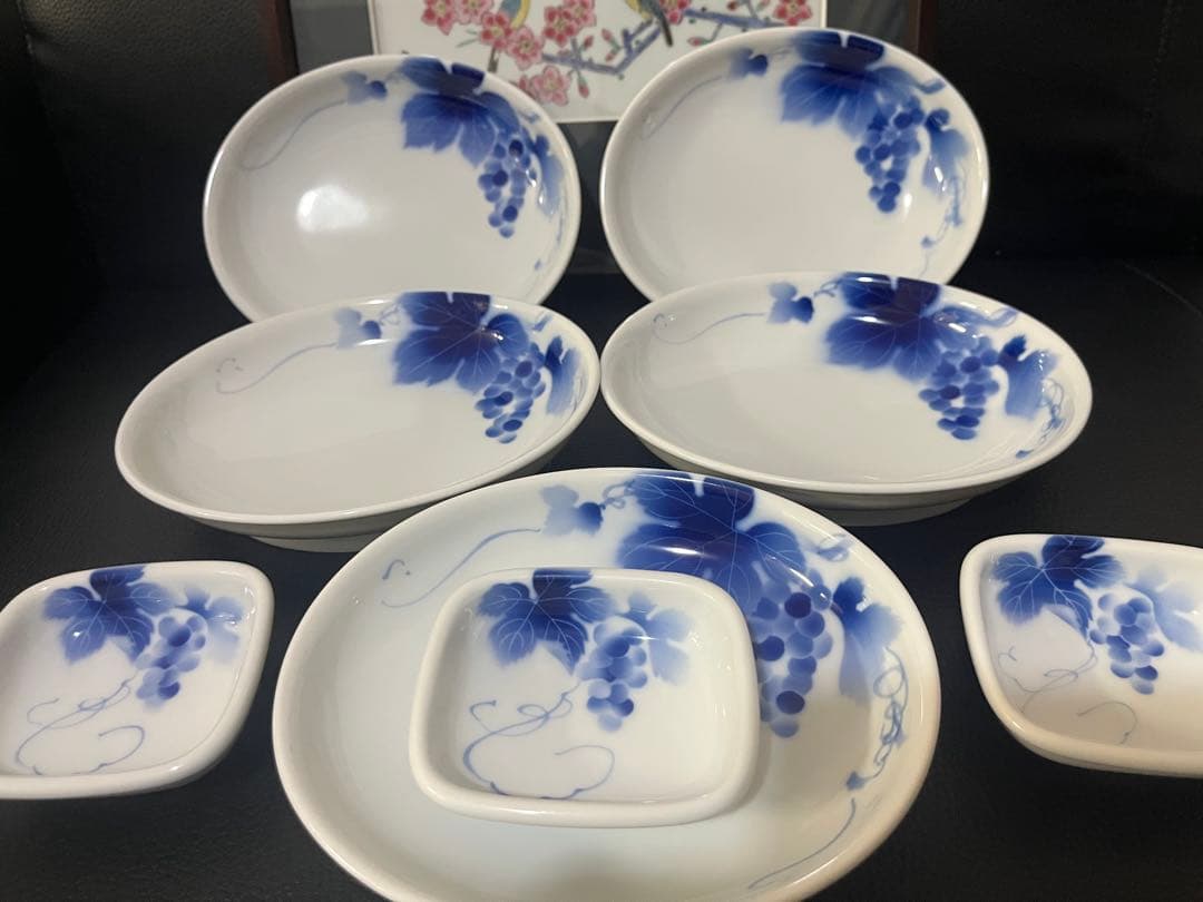 深川製磁　ブルーワイナリー楕円皿5枚 豆皿3枚